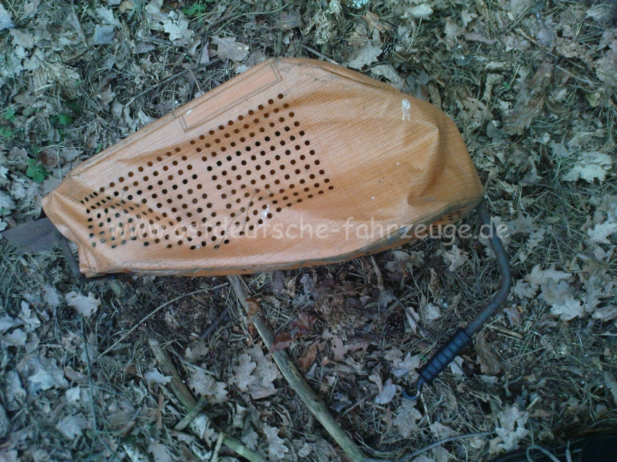 Fangkorb für einen Rasenmäher.