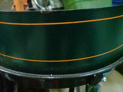 Auch der Einweggrill wurde liniert...